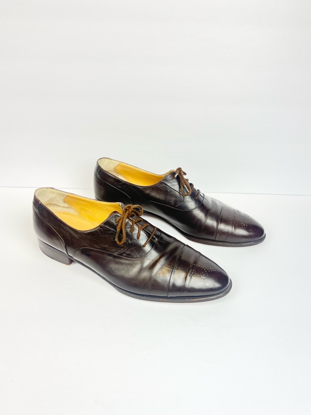 Vintage Bally Dress Mens Brown Leather Shoes Made in Italy Size 9.5 M